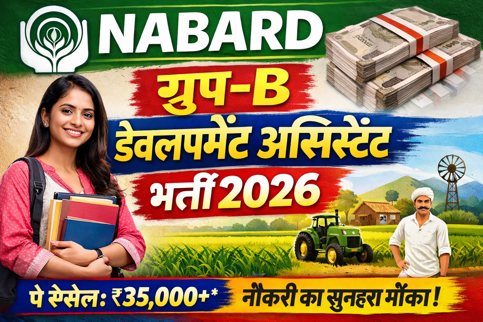 NABARD ग्रुप-B डेवलपमेंट असिस्टेंट भर्ती 2026 THUMBNAIL IMAGE BNADO