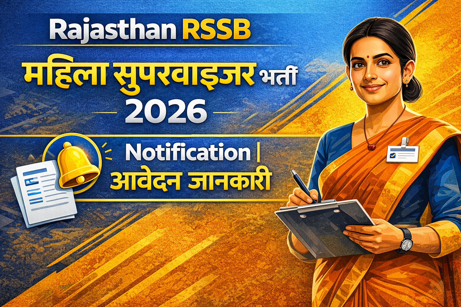 Rajasthan RSSB Women Supervisor Recruitment 2026 Notification