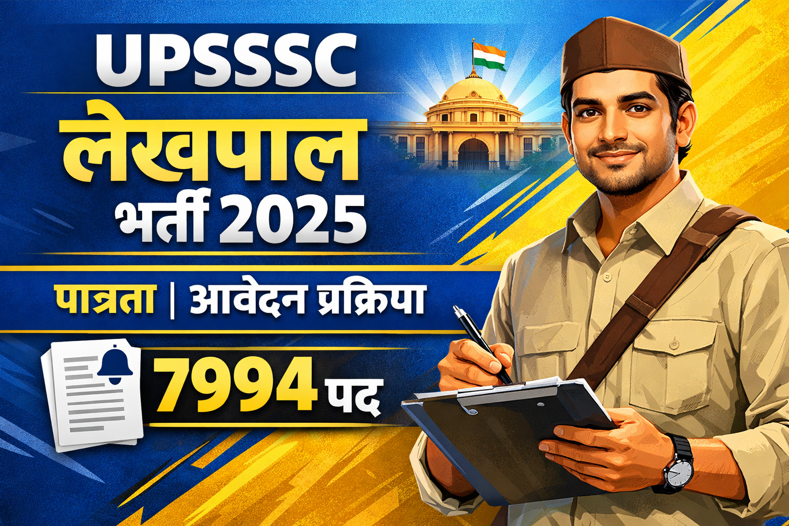 Upssc लेखपाल भर्ती 2025अधिसूचना, पात्रता, आवेदन प्रक्रिया की पूरी जानकारी